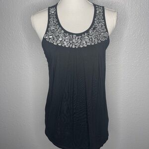 Black‎ tank top with detail neckline